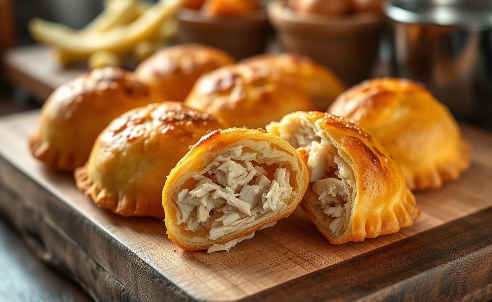 Coxinhas caseiras douradas e crocantes com recheio cremoso de frango - resultado perfeito dos ingredientes para fazer coxinha