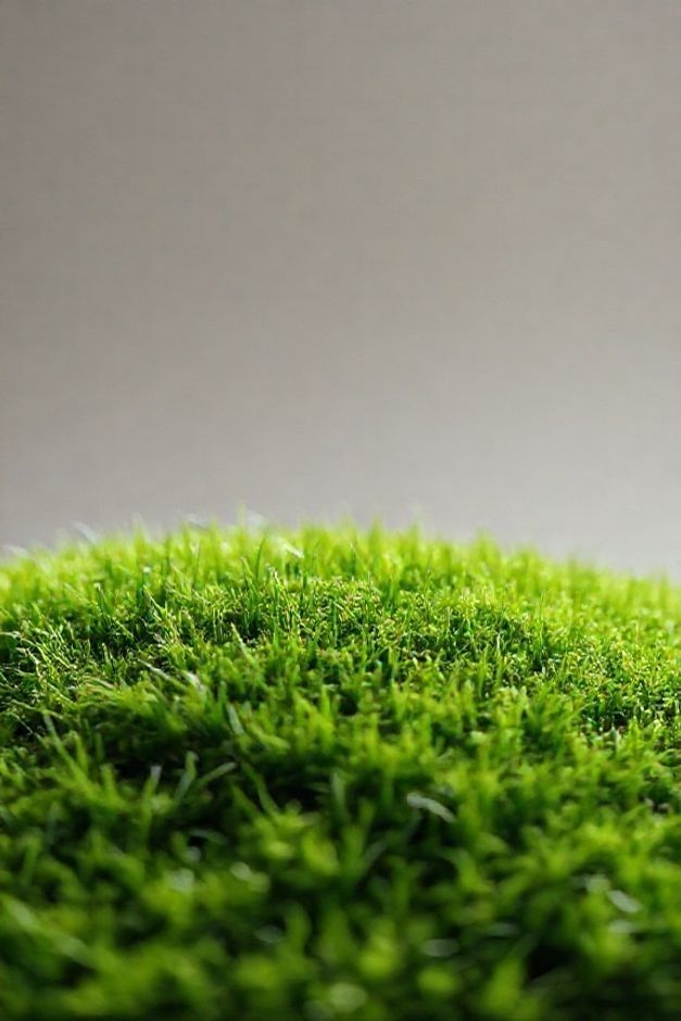 Close-up de grama artesanal para maquete com textura realista em diferentes tons de verde, mostrando técnica caseira de como fazer grama para maquete