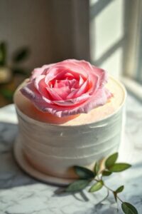 Flores comestíveis coloridas decorando bolo, mostrando como fazer uma flor perfeita para decoração de doces e sobremesas