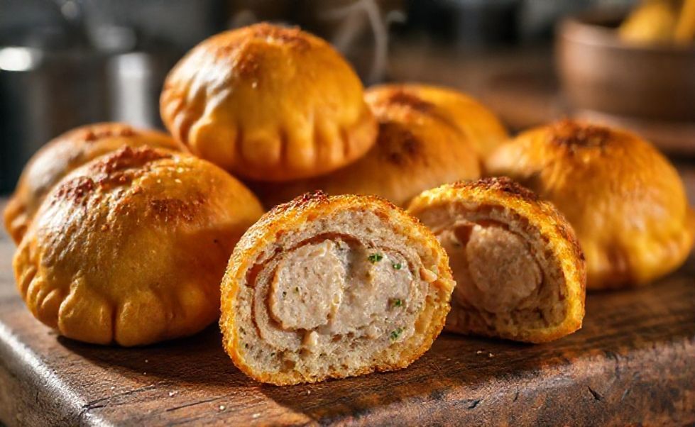 Coxinhas brasileiras douradas e crocantes com recheio cremoso de frango visível no corte, preparadas com ingredientes coxinha tradicionais