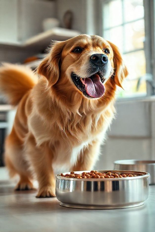 Cachorro saudável e feliz comendo sua ração - solução prática para O Que Fazer Quando Meu Cachorro Não Quer Comer