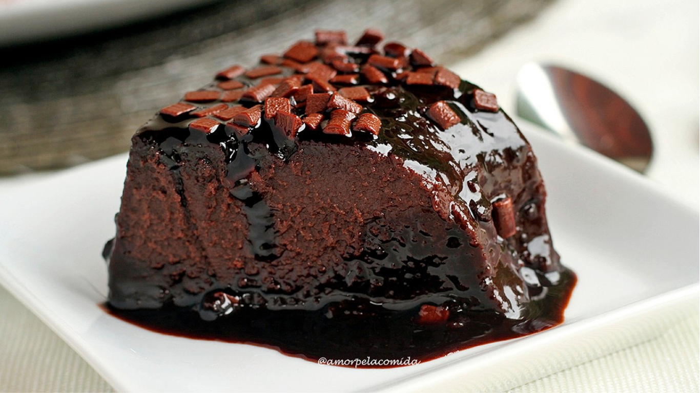 Receita de Pudim de Chocolate com 4 Ingredientes,