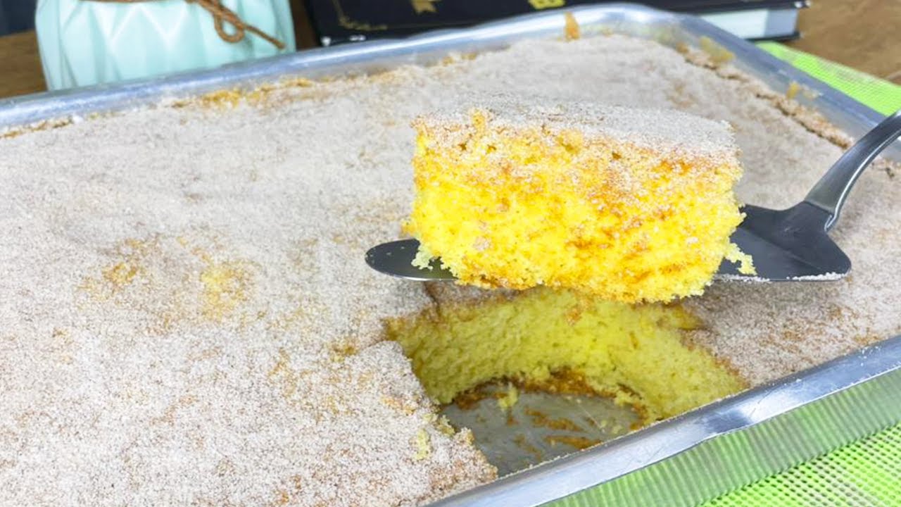 Pão de Ló de Fubá Super Fofinho e Delicioso